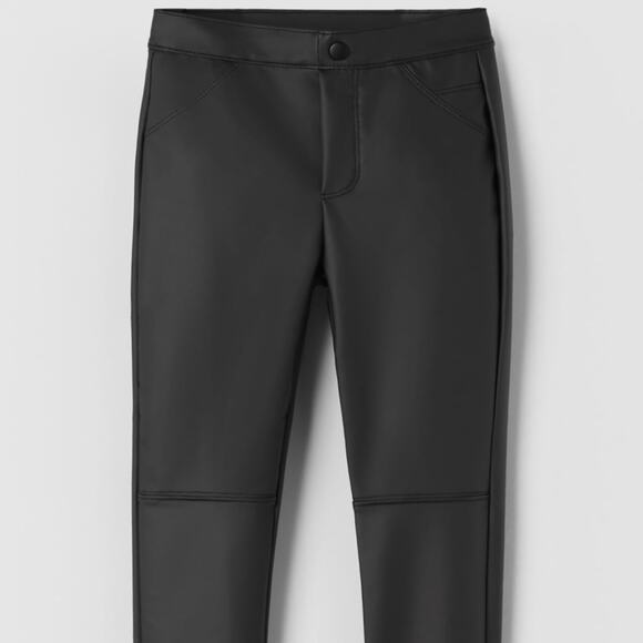 Zara Rubberized Leggings Black 13/14 - Picture 1 of 14
